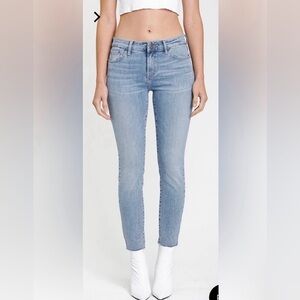 Pistola Light Wash Skinny Jeans with Raw Hem, size 27
